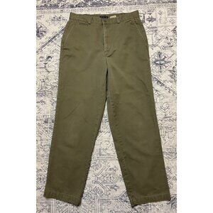 Dockers Womens Size 12 Short Olive Green Chino Pants 100% Cotton Straight Leg